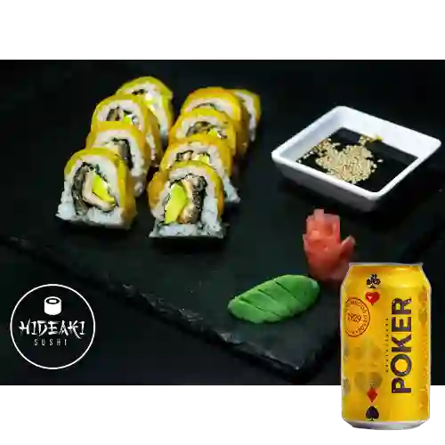 Combo Salmon Skin + Cerveza Poker Lta 330ml