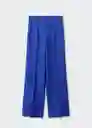 Pantalón Linet Azul Talla 40 Mujer Mango