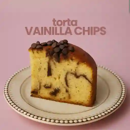 Porción torta vainilla chips