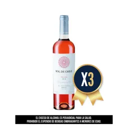 Vino Rosado Sol De Chile Rose Blend750Ml Combo X 3