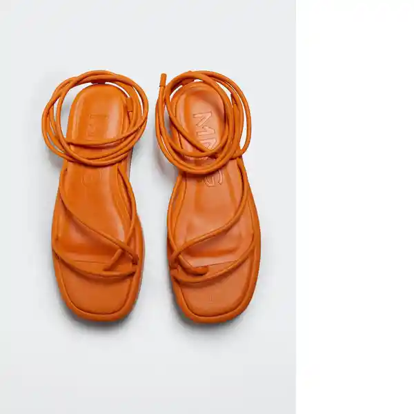 Sandalias Tube Naranja Talla 40 Mujer Mango