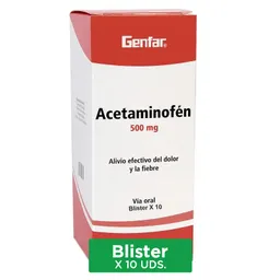Genfar Acetaminofén Blister (500 mg)