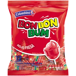 Bon Bon Bum Chupetas Rojo Fresa