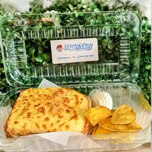 Sándwich pollo gratinado