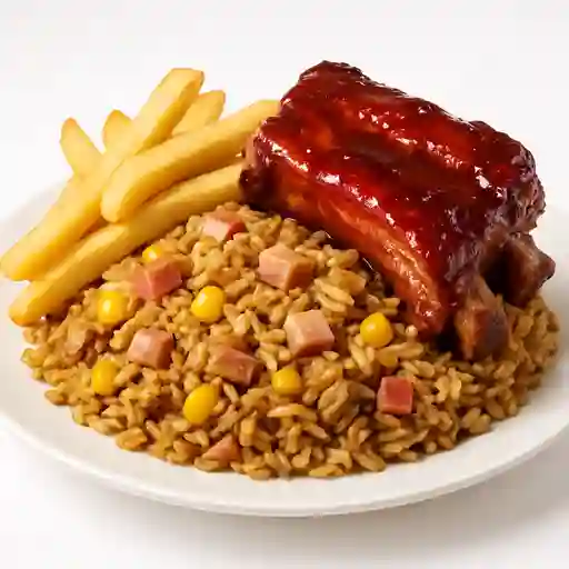 Arroz Paisa con Costillas BBQ