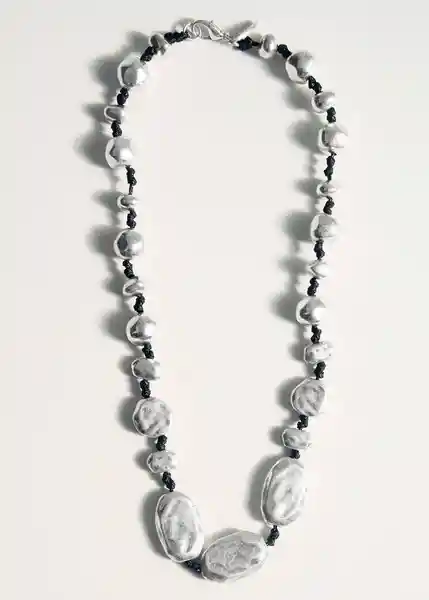 Collar Texture Plata Talla 99 Mujer Mango