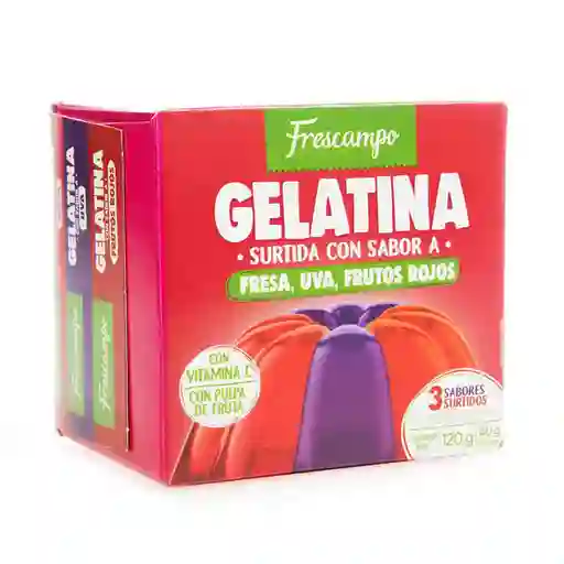 Frescampo Gelatina Surtida Sabor Fresa Uva y Frutos Rojos