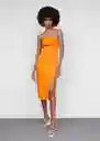 Vestido Javi Naranja Talla S Mujer Mango