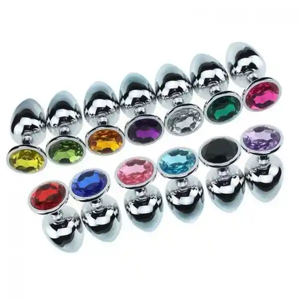 Tuerotica Plug Anal Metal Butt Con Cristal de Colores