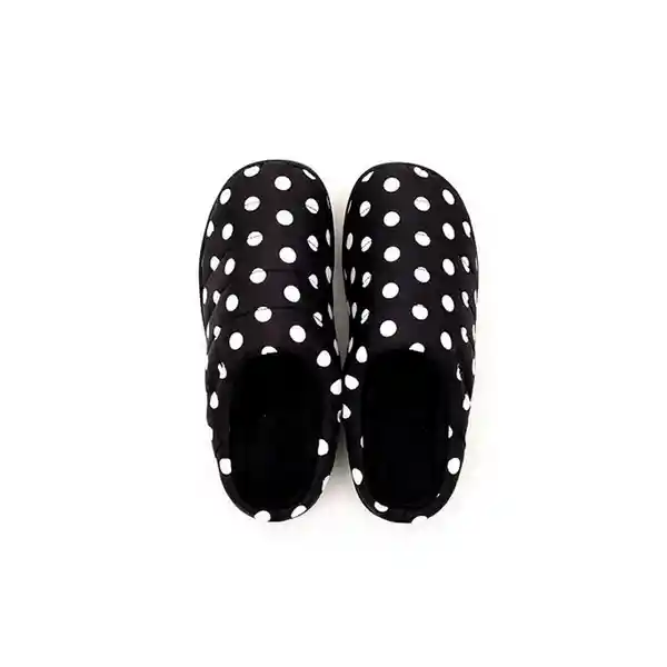 Subu Pantuflas Puntos Negro Y Blanco Talla 39-40