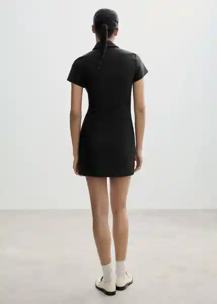 Vestido Cortes Negro Talla S Mujer Mango