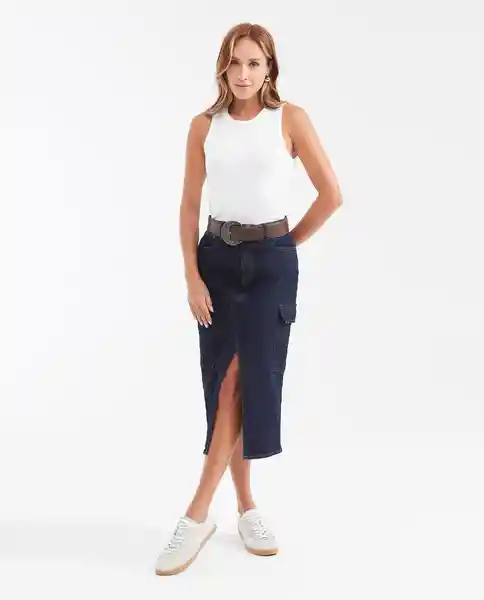 Falda Cargo Femenino Azul Clasico Oscuro Talla 10 Chevignon