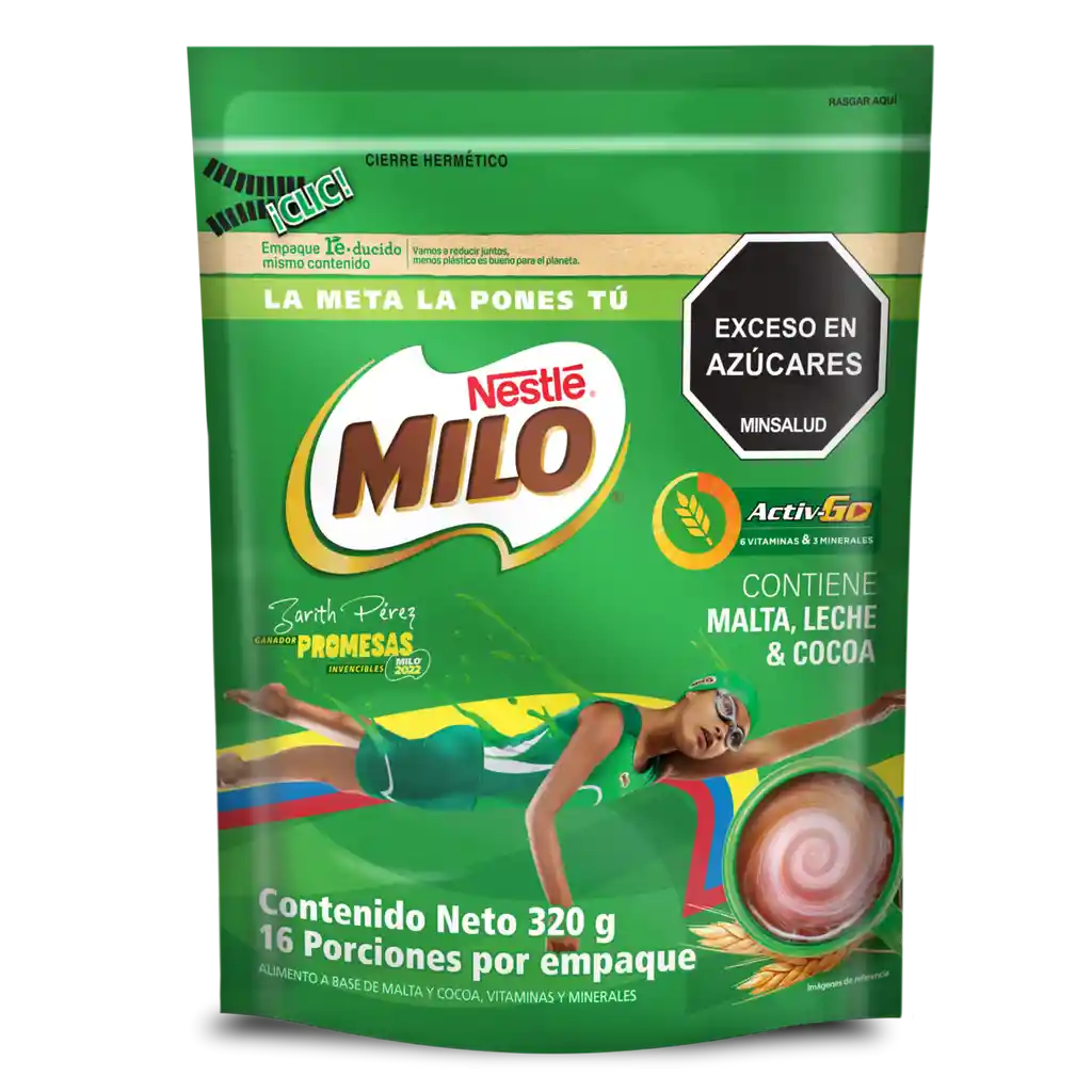 Bebida achocolatada con malta MILO ACTIV-GO x 320g