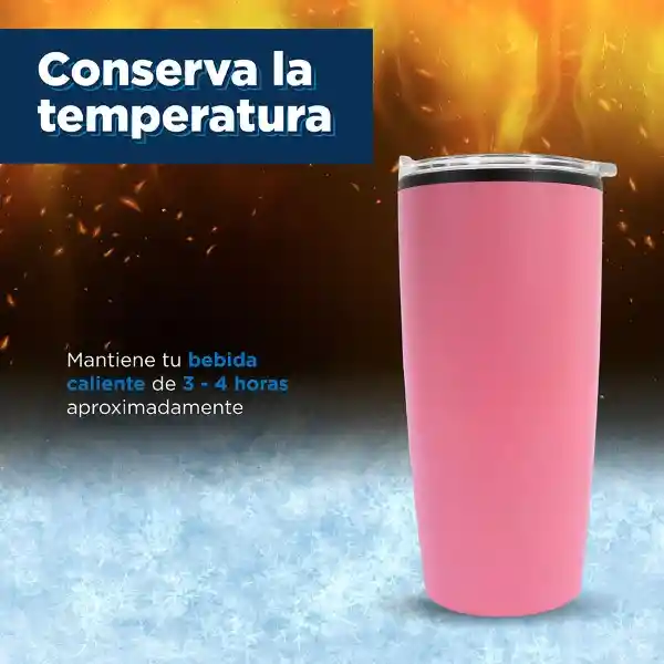 Vaso de Acero Inoxidable Rosa 500 mL Miniso