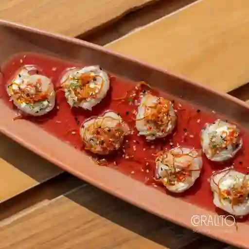 Tiradito Corvina y Corozo
