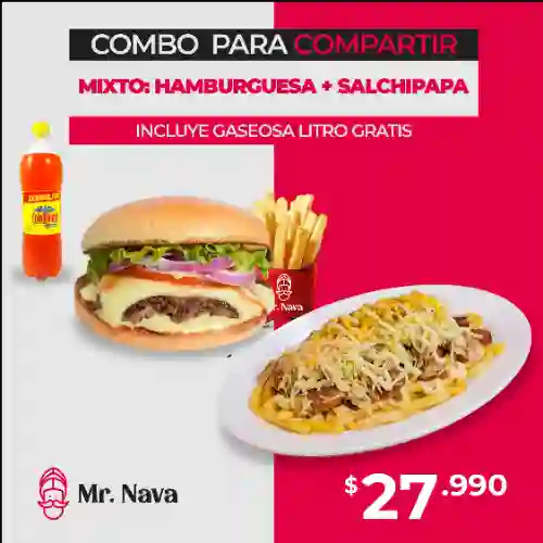 Combo Mixto: Salchipapa + Hamburguesa