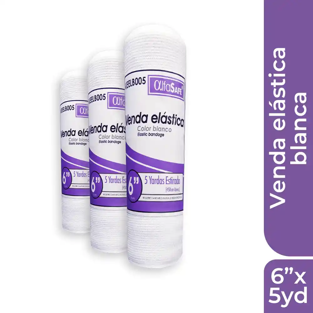 Venda Alfasafe Blanca Elastica 6 X 5yd