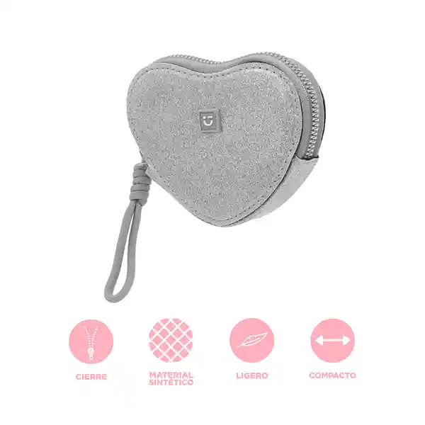 Monedero Moon & Stars Glitter Serie Miniso Corazón Plata Miniso