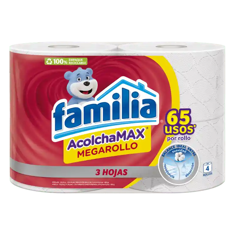 Familia Papel Higiénico Acolchamax Megarollo