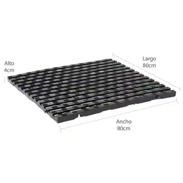 Estra Cubrepiso Antideslizante Negro 80 x 80 cm