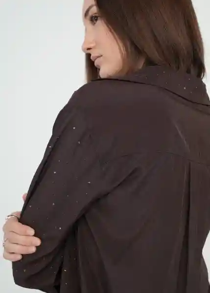 Camisa Annie Mujer Café Ristretto Talla M 419g332 Naf Naf