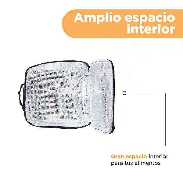 Lonchera Con Bolsillo en Frente Negro Miniso