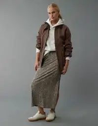 Chaqueta Mujer Café Talla: SMALL 3625203 American Eagle
