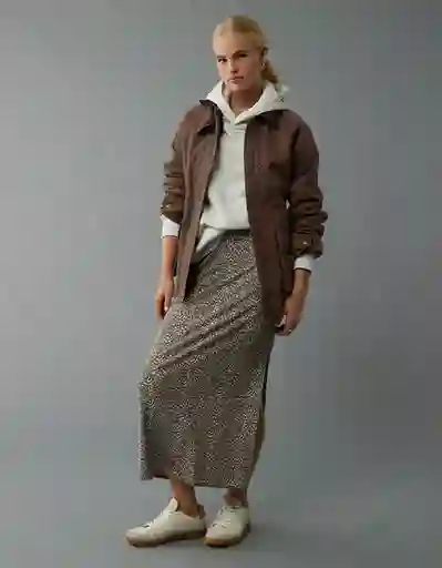 Chaqueta Mujer Café Talla: SMALL 3625203 American Eagle