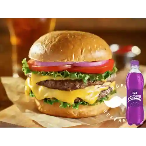 Combo Hamburguesa Doble + Postobon Uva 400 ml