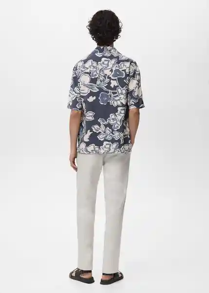 Camisa Scorcio Navy Talla L Hombre Mango
