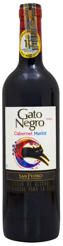 Gato Negro Vino Tinto Cabernet Sauvignon Merlot Botella 750 ml