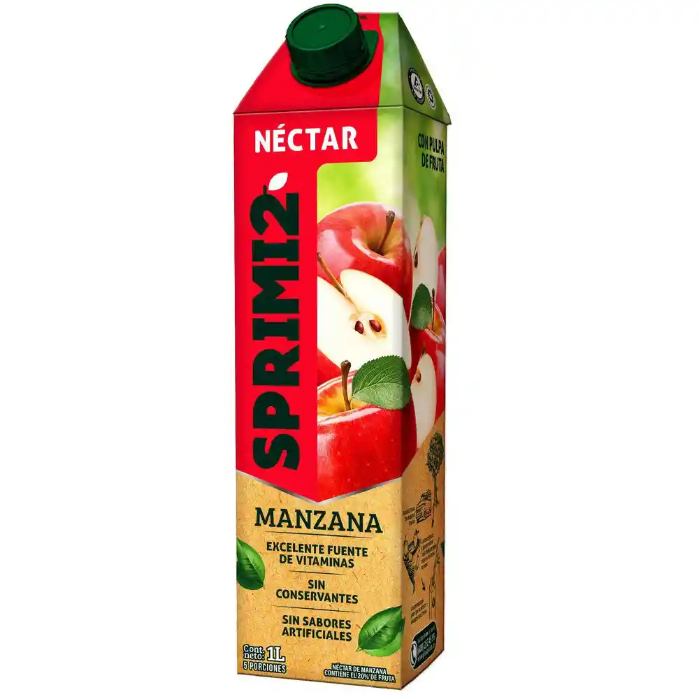 Nectar Sprimi2 Nectar Fruta Con 20% Pulpa Manzana.