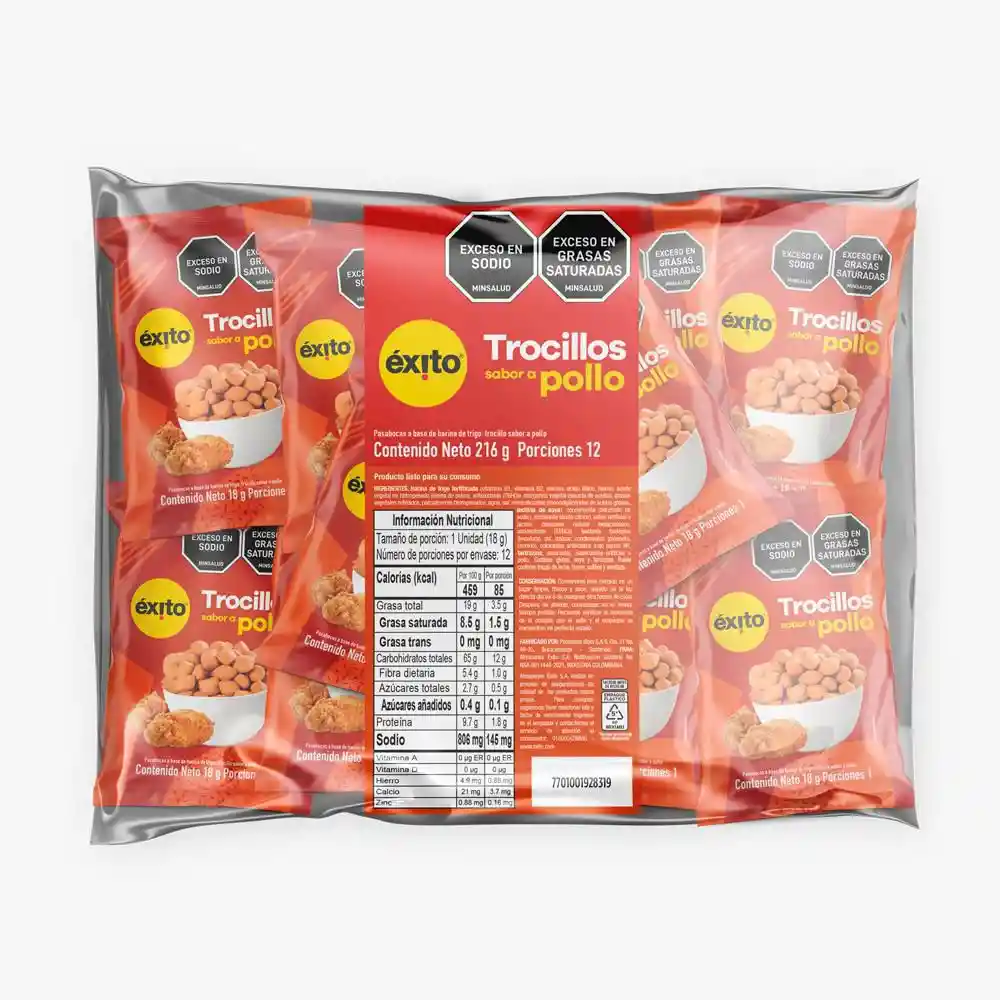 Trocillos de Pollo X 12 Und Exito Marca Propia