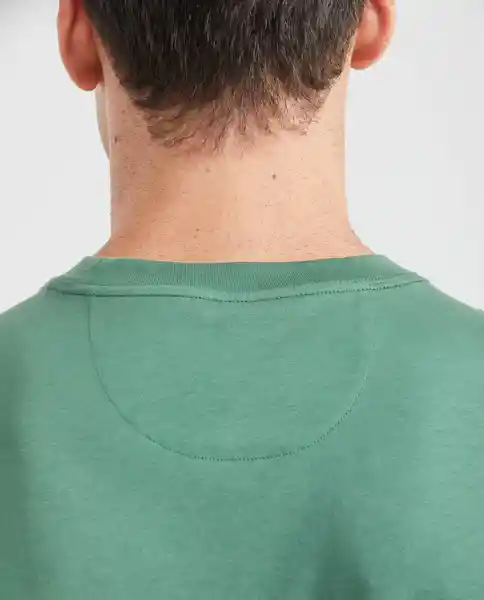 Camiseta Cuello Masculino Verde Mirto Oscuro Talla L Chevignon