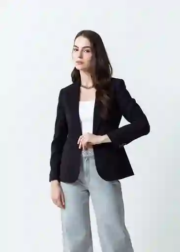 Blazer Negro Puro Ultraoscuro Mujer Talla S 029F040