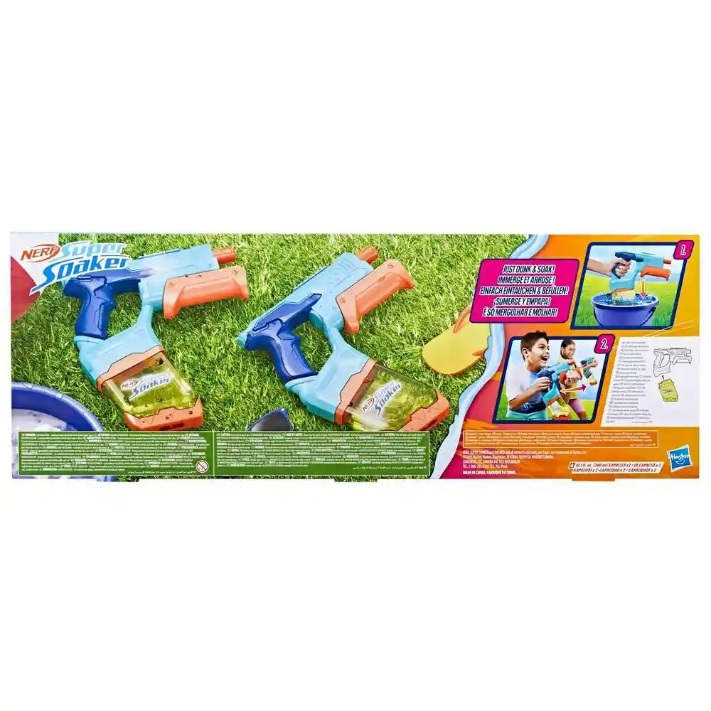 Lanzador de Agua Super Soaker Pack Doble Dunkfill Nerf