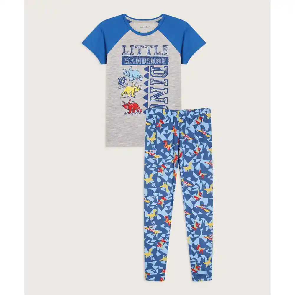 Pijama Corto Largo Camiseta Cuello Redondo Con Screen y Pantalon Jogger Estampado Infantil Niño 66040057 Talla 4