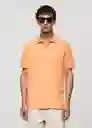 Camisa Polo Rea Naranja Pastel Talla M Hombre Mango