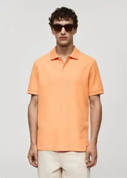 Camisa Polo Rea Naranja Pastel Talla M Hombre Mango