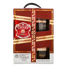 Chivas Regal Whisky 12 Años + Vasos
