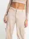 Pantalón Suit Beige Latte Medio Talla 6 Naf Naf