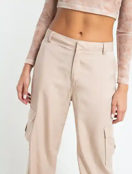 Pantalón Suit Beige Latte Medio Talla 6 Naf Naf