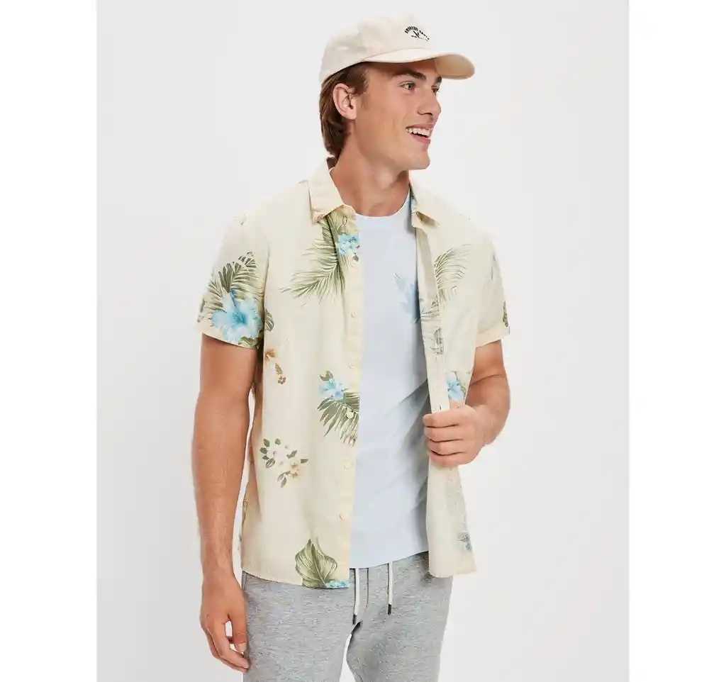 Camisa Hombre Verde Talla MEDIUM 400388041341 American Eagle