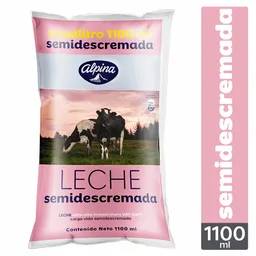 Leche Semidescremada Alpina Bolsa 1100 ml