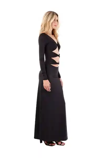Vestido Largo Mistica Negro Talla S Mercedes Campuzano