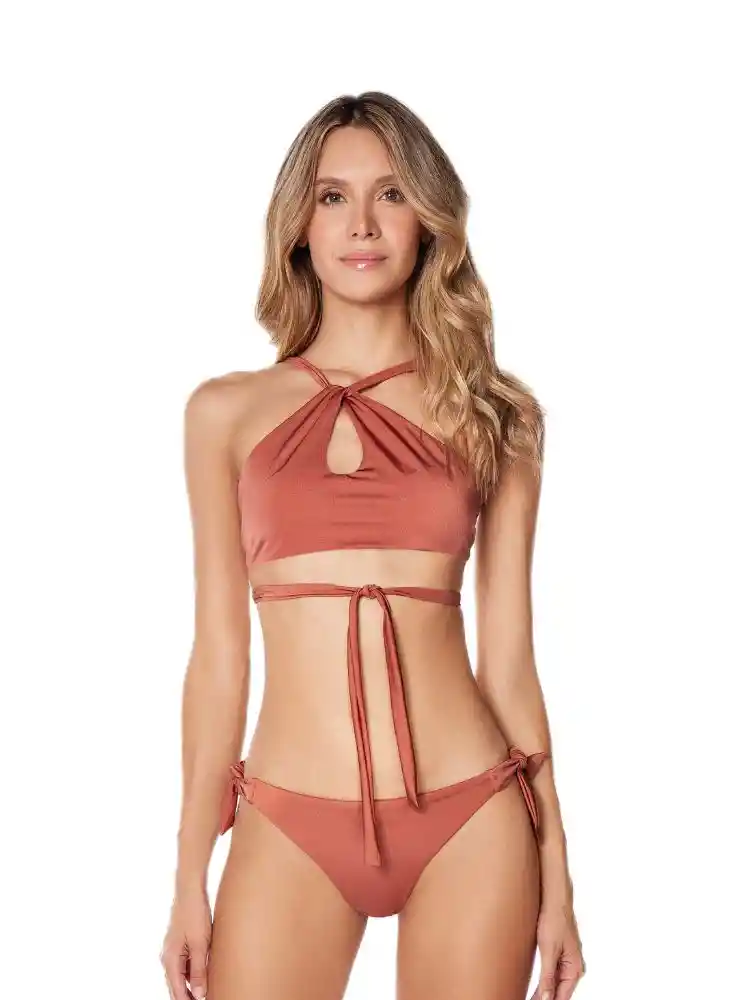 Panty Baño de Anudar L-terracota