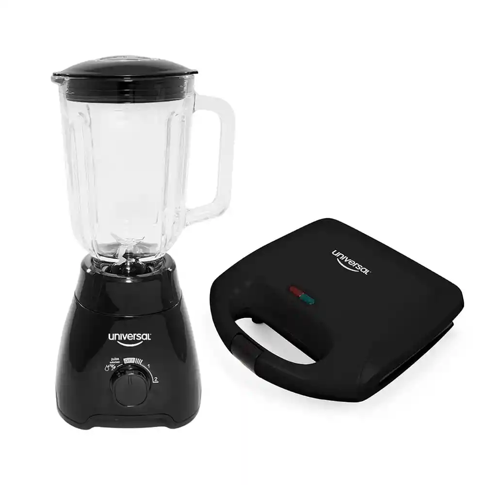 Combo Universal Licuadora + Sanduchera L50126 Negro