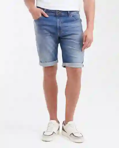 Bermuda Medio Masculino Azul Francés Medio Talla 32 Chevignon