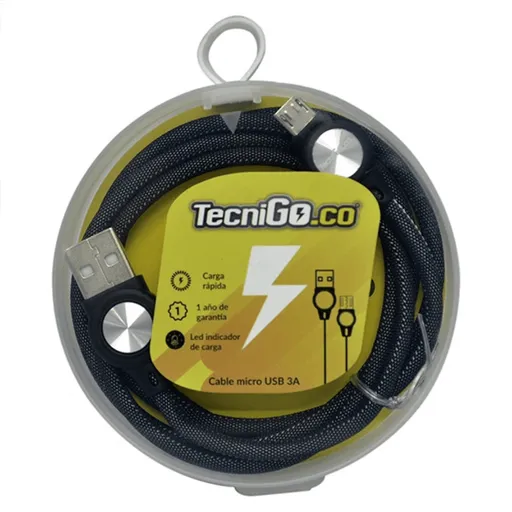Tecnigo.co Cable Micro USB 3 A en Color Negro