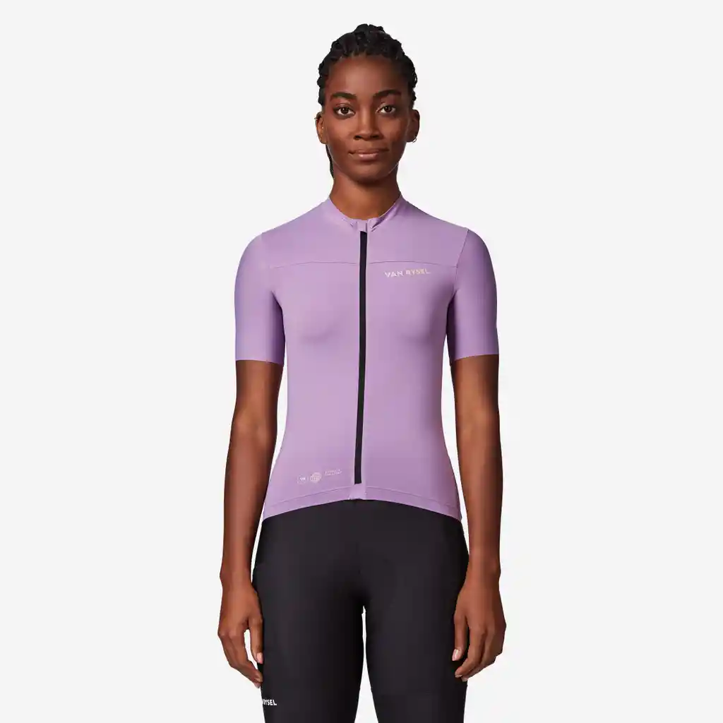 Jersey Ciclismo Ruta Edr 2 Mujer Manga Corta Ajustada Morado